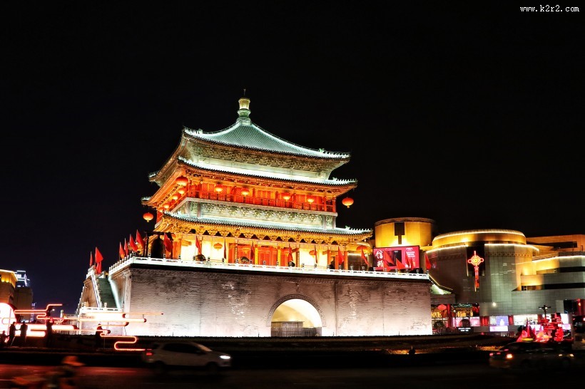 陕西西安古城墙建筑风景图片