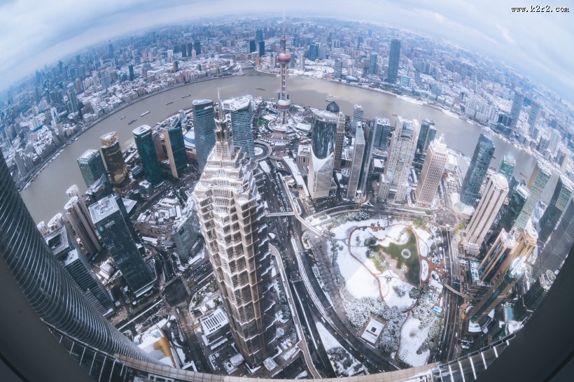 上海雨雪天气建筑风景图片