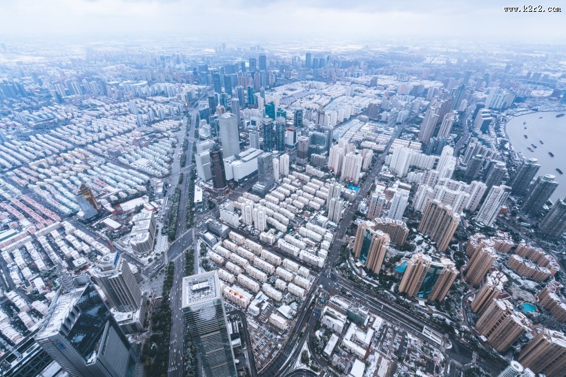 上海雨雪天气建筑风景图片