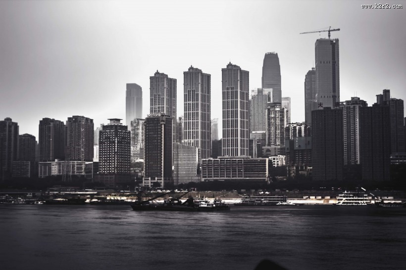 雾都重庆黑白照片风景图片