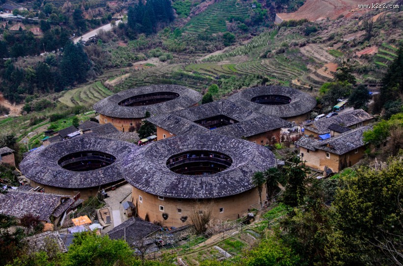 福建南靖田螺坑土楼群风景图片
