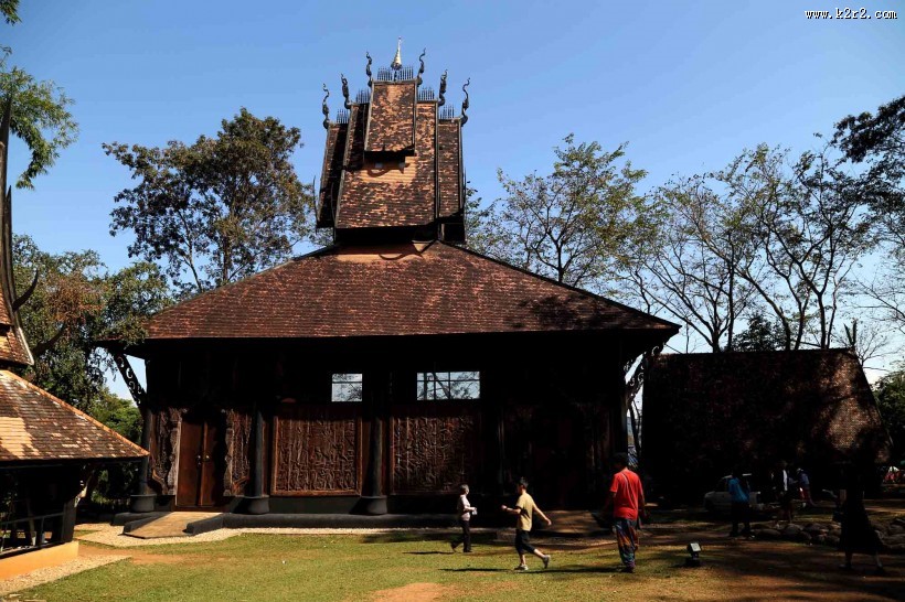 泰国黑庙风景图片