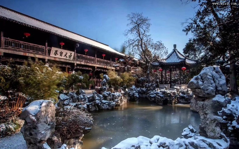 江苏扬州瘦西湖唯美冬日雪景图片大全