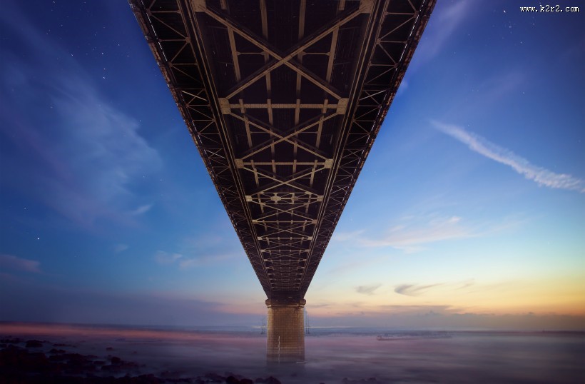 城市大桥夜景图片