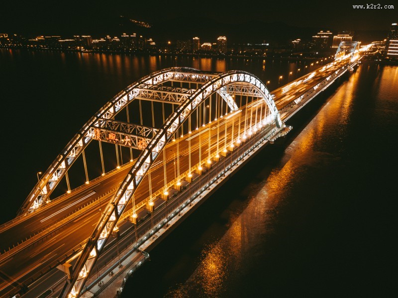 城市大桥夜景图片
