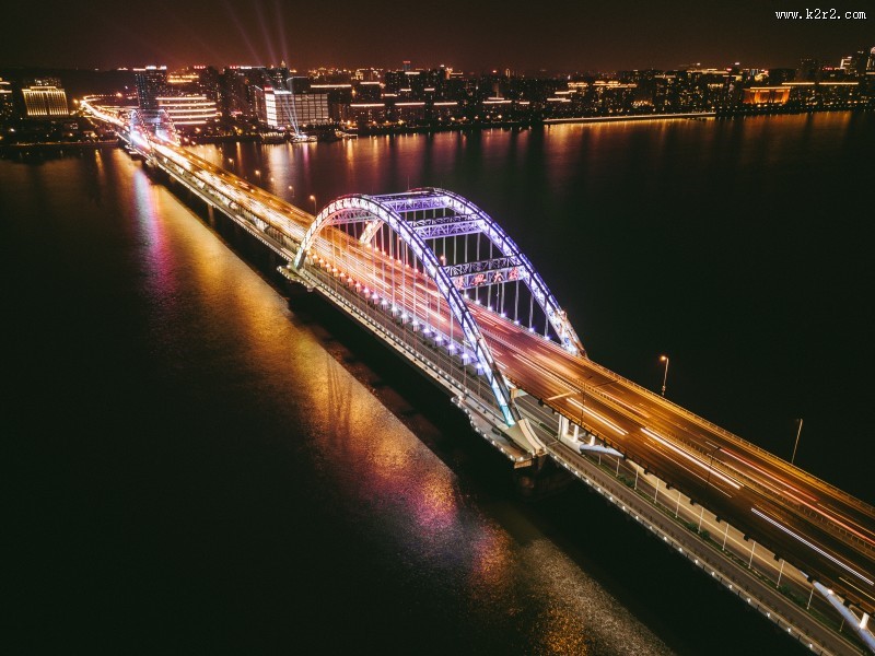 城市大桥夜景图片