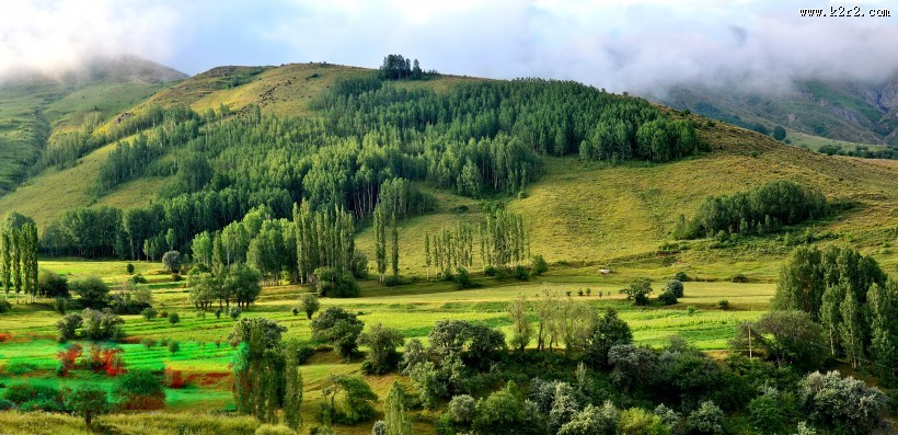 土耳其绿色山脉风景图片