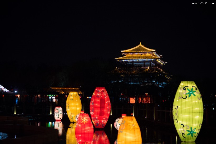 陕西西安大唐芙蓉园美丽夜景图片