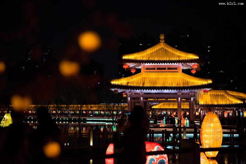 陕西西安大唐芙蓉园美丽夜景图片