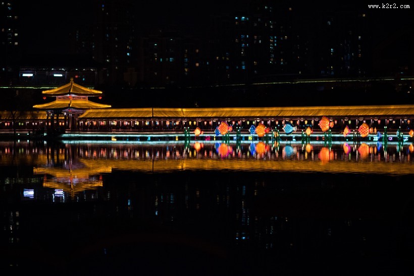 陕西西安大唐芙蓉园美丽夜景图片