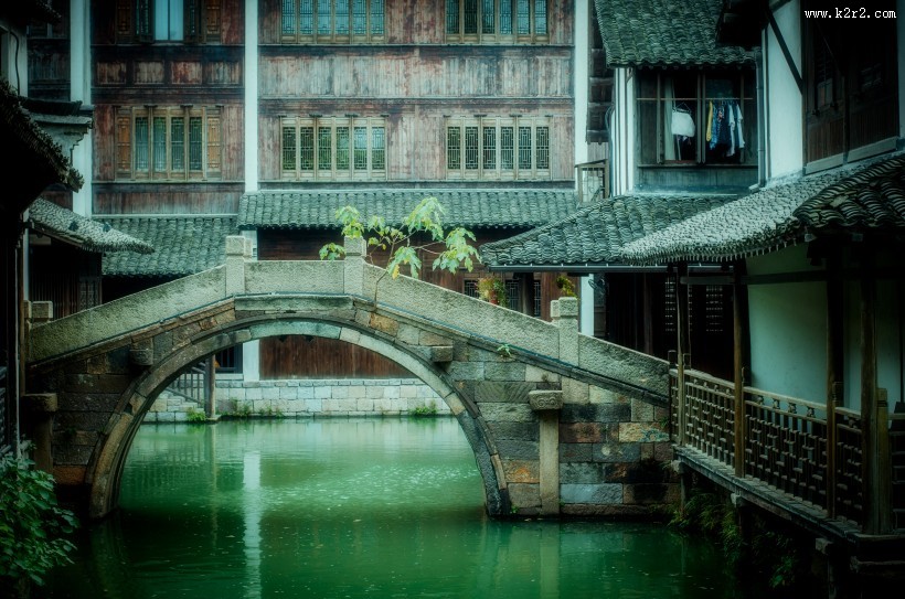 江南水乡浙江乌镇水墨风景图片