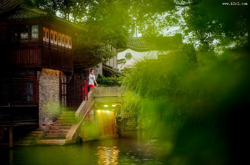 江南水乡浙江乌镇水墨风景图片