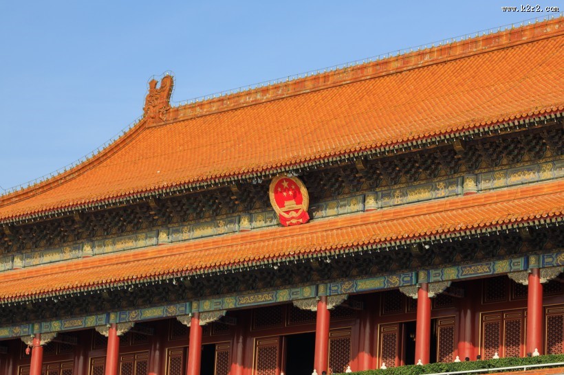 北京地标建筑雄伟的天安门建筑风景图片