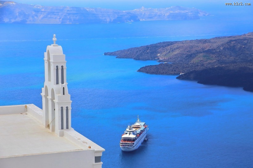 圣托里尼岛风景图片
