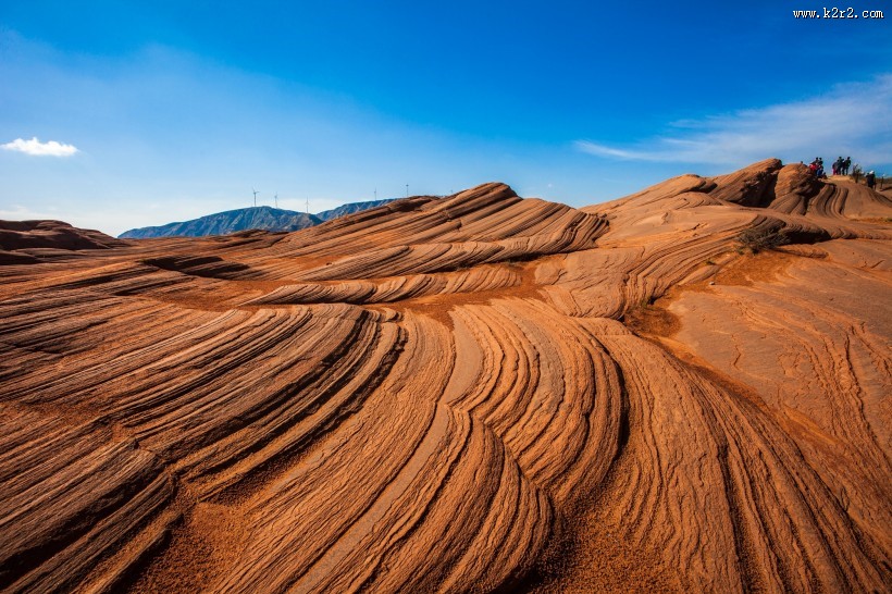 陕西靖边丹霞波浪谷风景图片