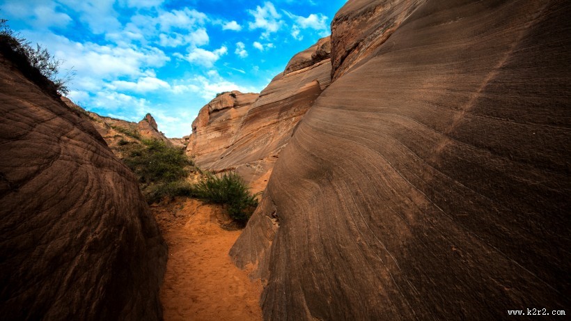 陕西靖边丹霞波浪谷风景图片