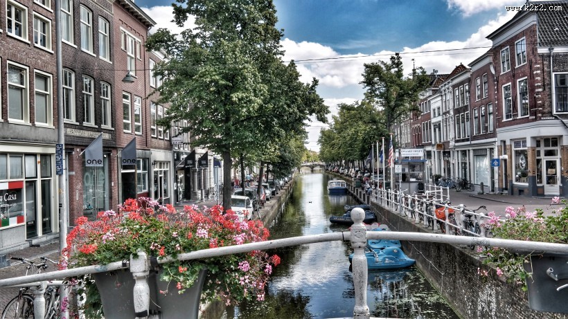 小镇里的运河图片大全