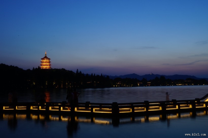 浙江杭州西湖夜景图片大全