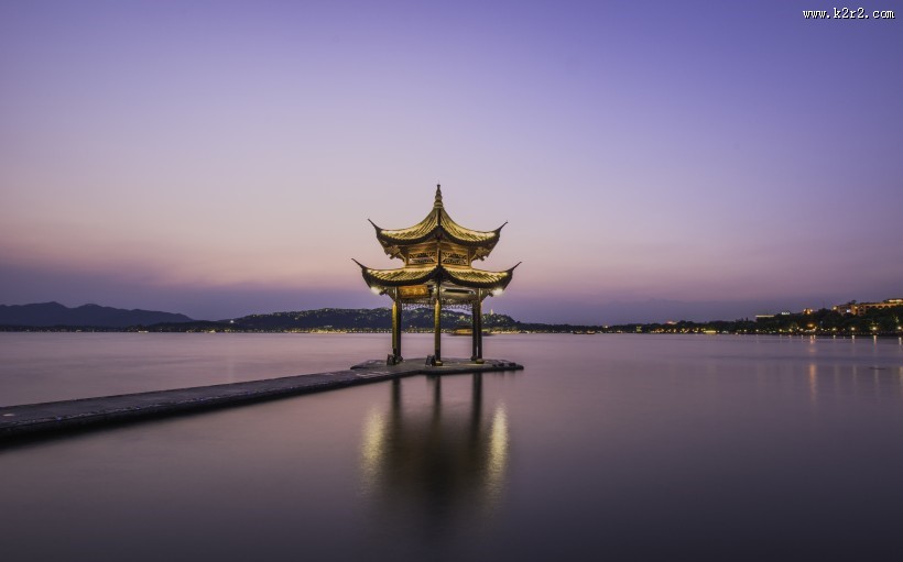 浙江杭州西湖夜景图片大全