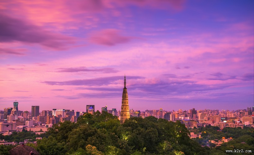 浙江杭州西湖夜景图片大全