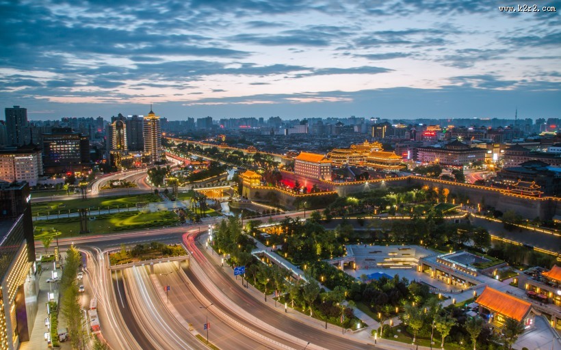 陕西西安城市夜景图片