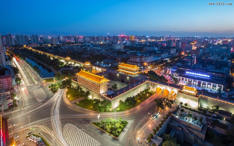 陕西西安城市夜景图片