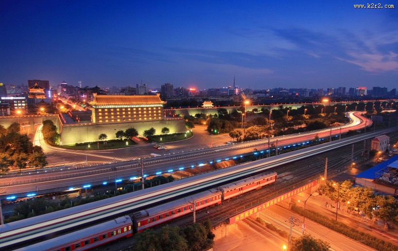 陕西西安城市夜景图片