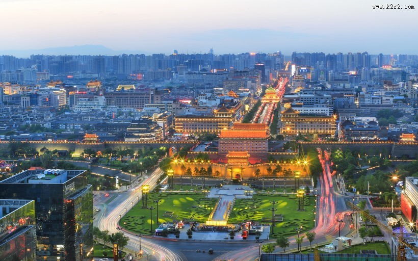 陕西西安城市夜景图片