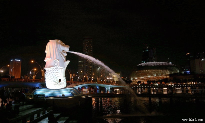 新加坡城市夜景图片