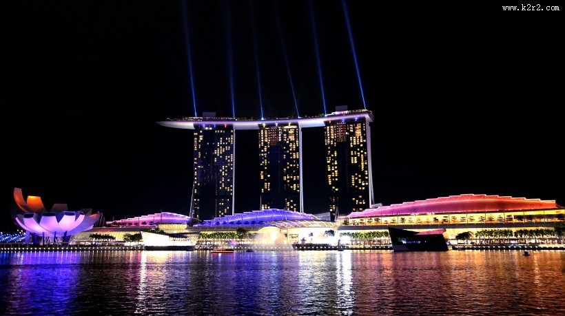 新加坡城市夜景图片