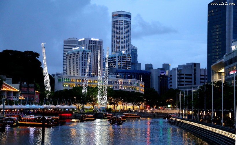 新加坡城市夜景图片