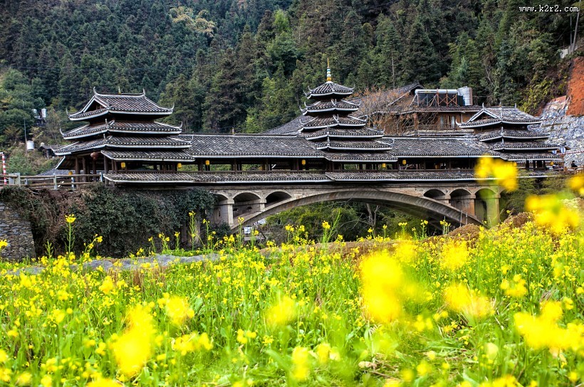 广西三江程阳风雨桥风景图片