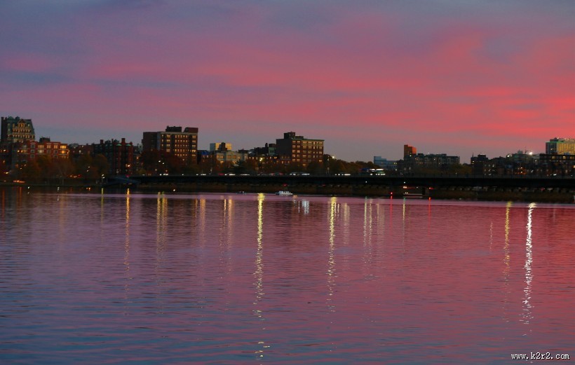美国查尔斯河夜景图片