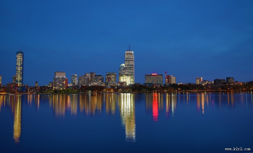 美国查尔斯河夜景图片