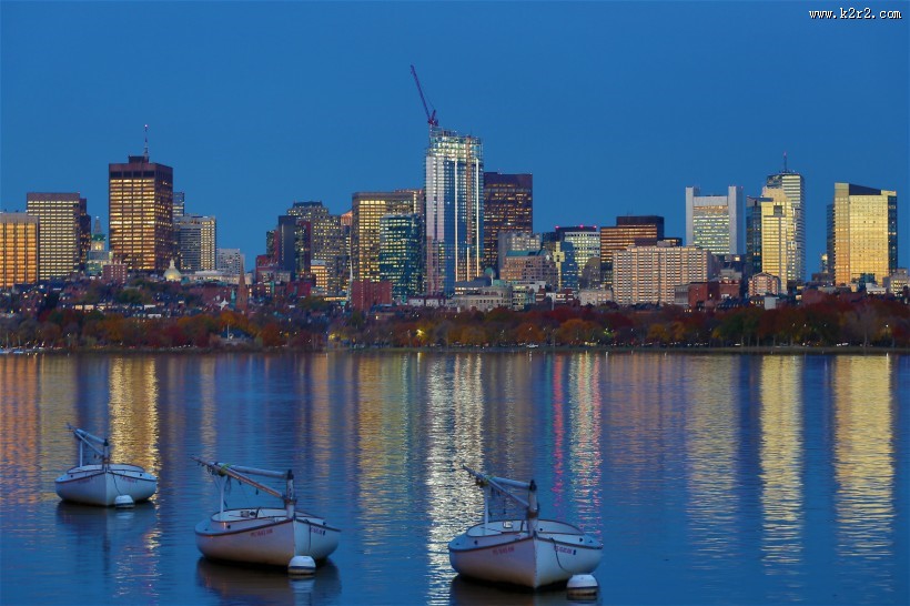 美国查尔斯河夜景图片