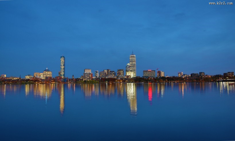 美国查尔斯河夜景图片
