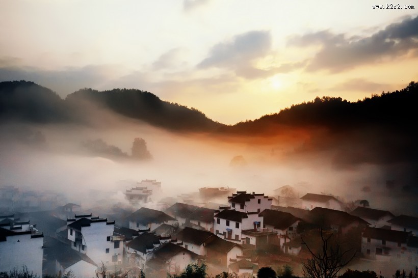 迷雾的石城风景图片大全