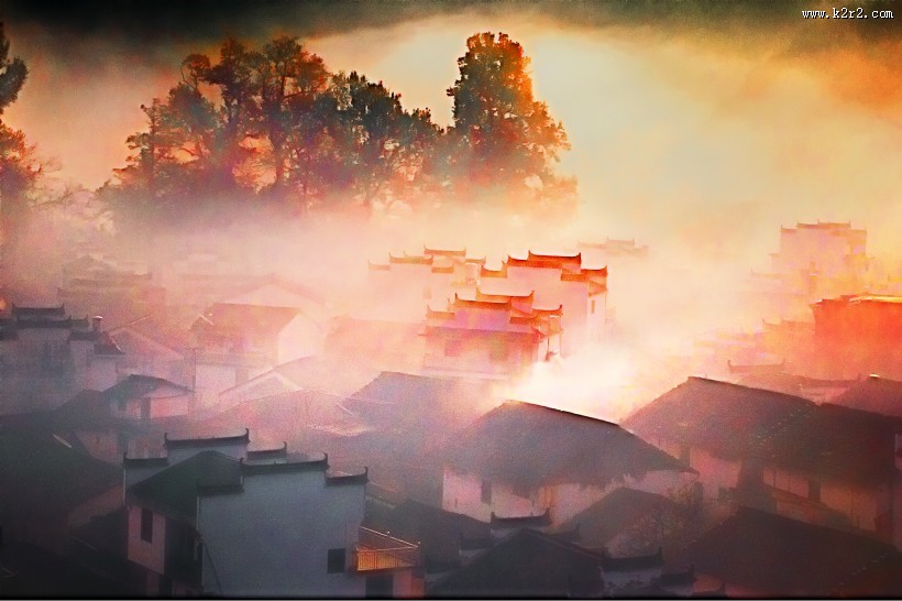 迷雾的石城风景图片大全