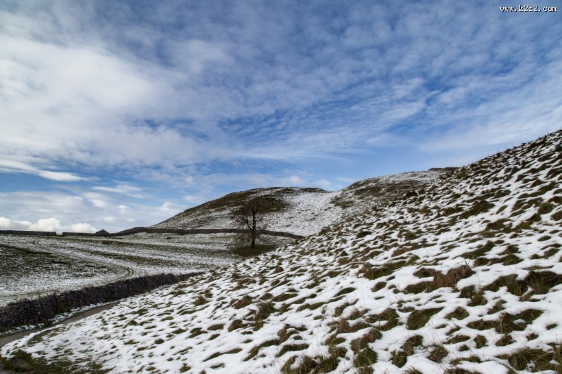 英格兰约克郡野外雪景图片