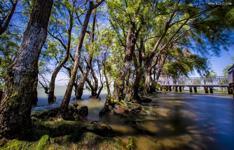 云南昆明捞鱼河湿地公园风景图片