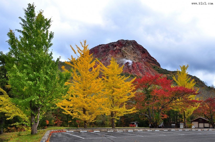 日本有珠山风景图片