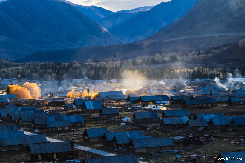 新疆禾木村风景图片