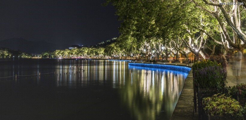 浙江杭州西湖夜景图片