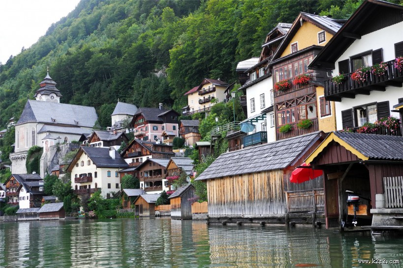 奥地利哈尔施塔特小镇风景图片