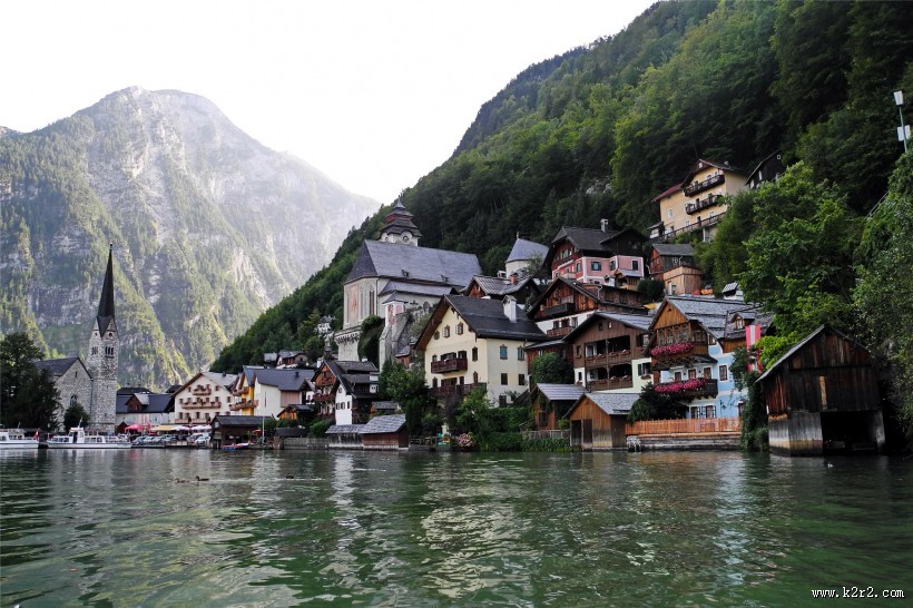 奥地利哈尔施塔特小镇风景图片