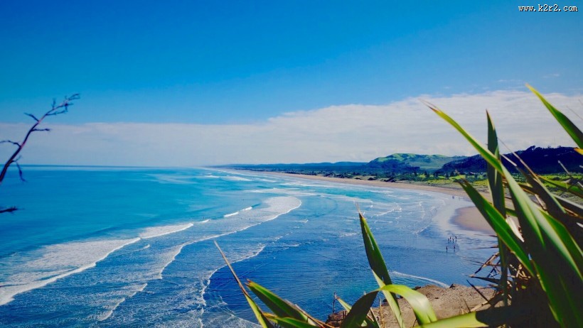 新西兰奥克兰鸟岛黑沙滩风景图片