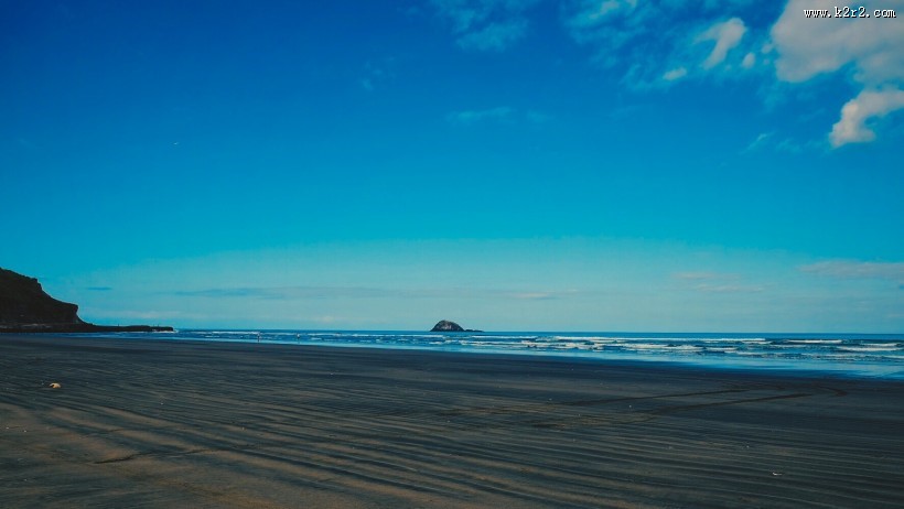 新西兰奥克兰鸟岛黑沙滩风景图片