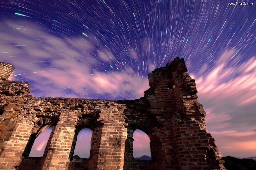 河北金山岭长城夜空图片