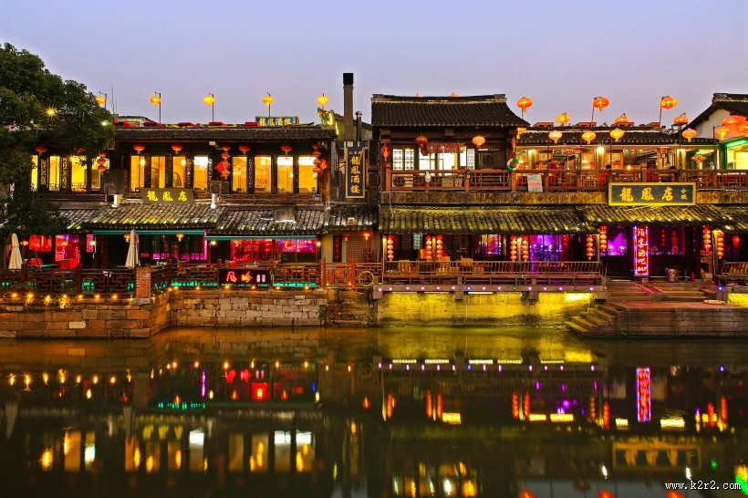 浙江西塘古镇夜色图片大全