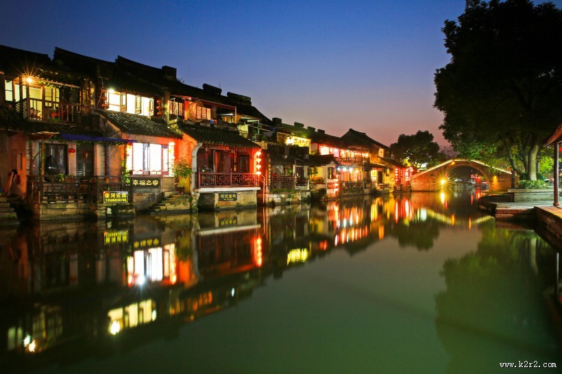浙江西塘古镇夜色图片大全
